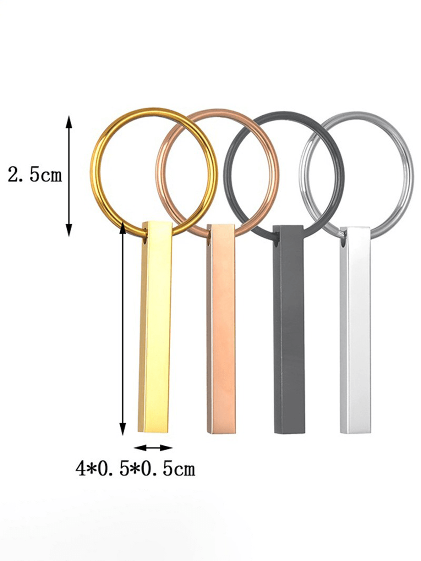 Personalized Text Square Pillar Keychain